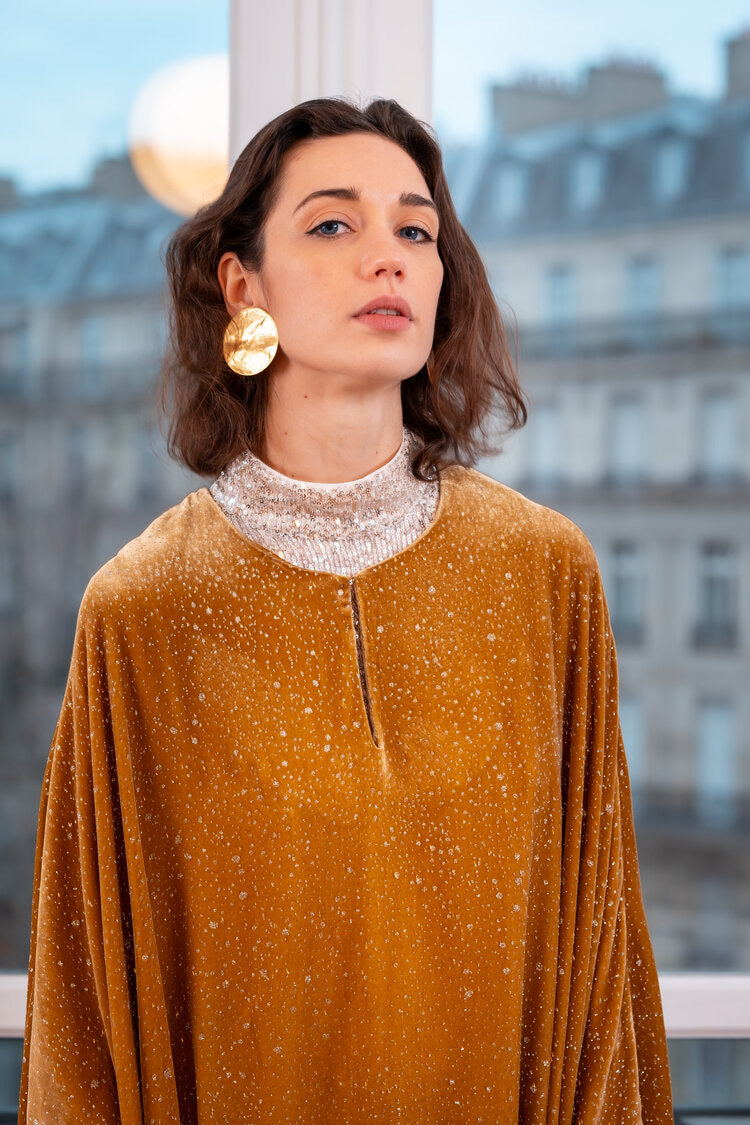 Gold Sequin Evening Kaftan Dress - EleLondon ELE London Gold Sequin Evening Kaftan Dress - EleLondon ELE London